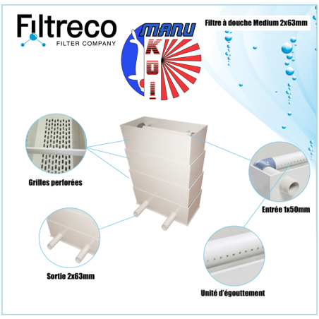 FILTRECO Filtre à douche MEDIUM 63mm