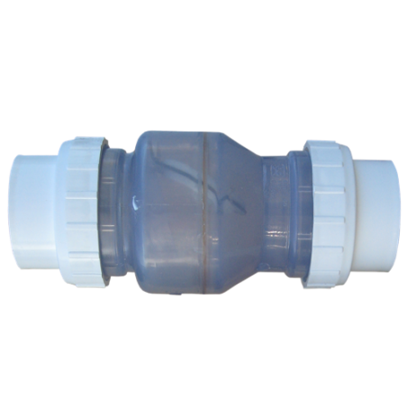 Clapet anti retour 90mm transparent pour votre filtration de bassin à carpes koi