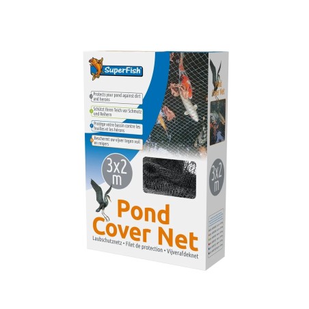 Filet de protection pour bassin 3x2m + 10 piquets pour bassin à carpes koi