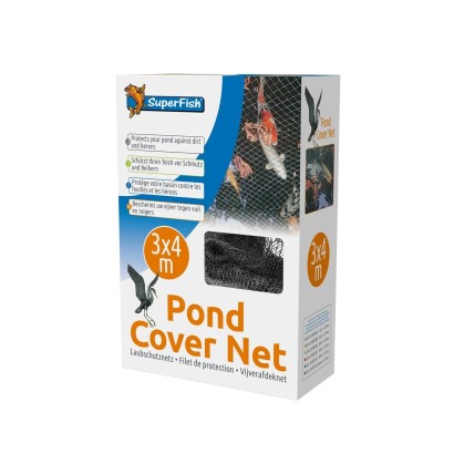Filet de protection pour bassin 3x4m + 10 piquets pour bassin à carpes koi