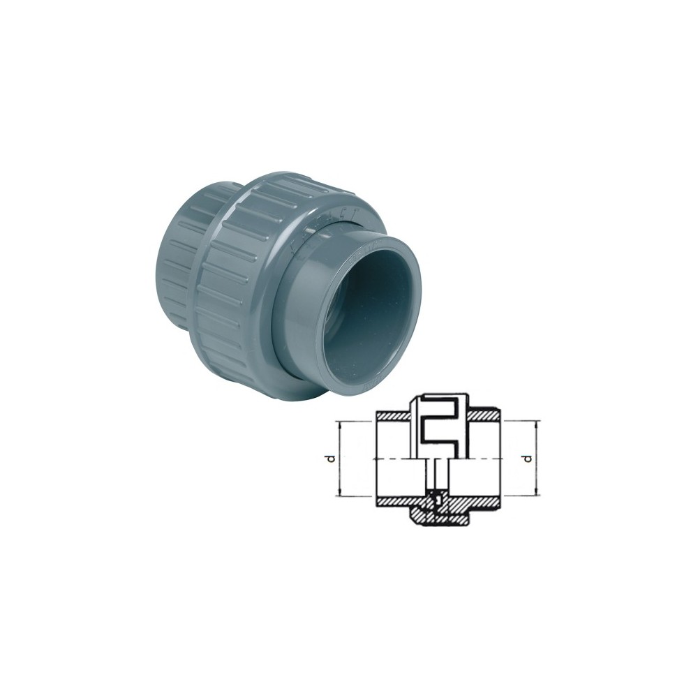 RACCORD UNION  PVC PRESSION  pour bassin