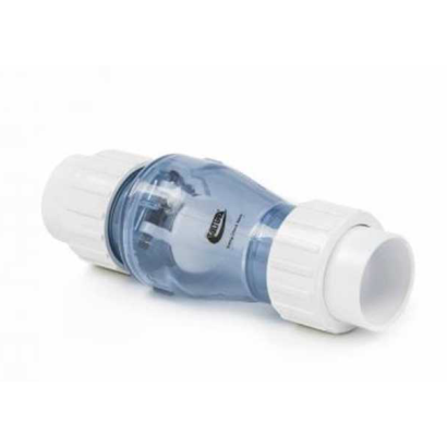 Clapet anti retour 32mm transparent pour votre filtration de bassin à carpes koi
