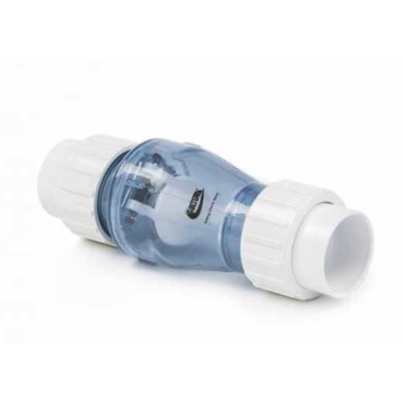 Clapet anti retour 32mm transparent pour votre filtration de bassin à carpes koi