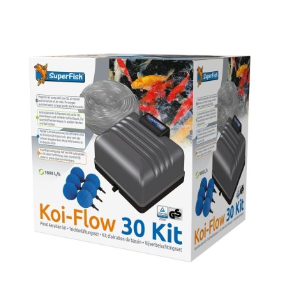 Pompe à air KIT COMPLET koï flow 30L/MIN pour bassin à carpes koi