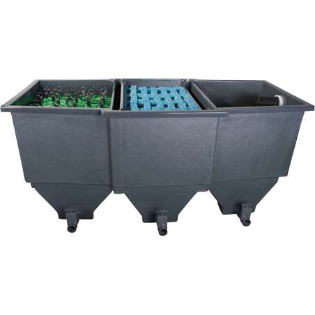 Tech Move Filter 100 multi-chambres avec son couvercle pour bassin à carpes koi