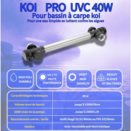 UVC 40W KOI PRO pour bassin d'ornement