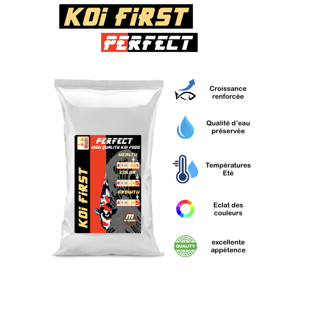 Le meilleur aliment pour nourrir et faire grandir les carpes koi dans vos bassins pendant tout l'été avec Koi First
