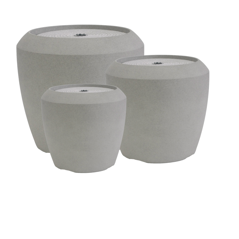 PACK FONTAINE SANTORINI TAILLE S + M + L POUR JARDIN JAPONAIS ET BASSIN DE JARDIN
