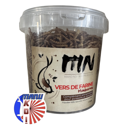 VERS DE FARINE EN SEAU DE 1L - 3L OU 5L FRIANDISE ET ALIMENT A LA FOIS POUR VOS CARPES KOI