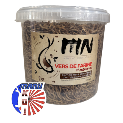 VERS DE FARINE EN SEAU DE 1L - 3L OU 5L FRIANDISE ET ALIMENT A LA FOIS POUR VOS CARPES KOI