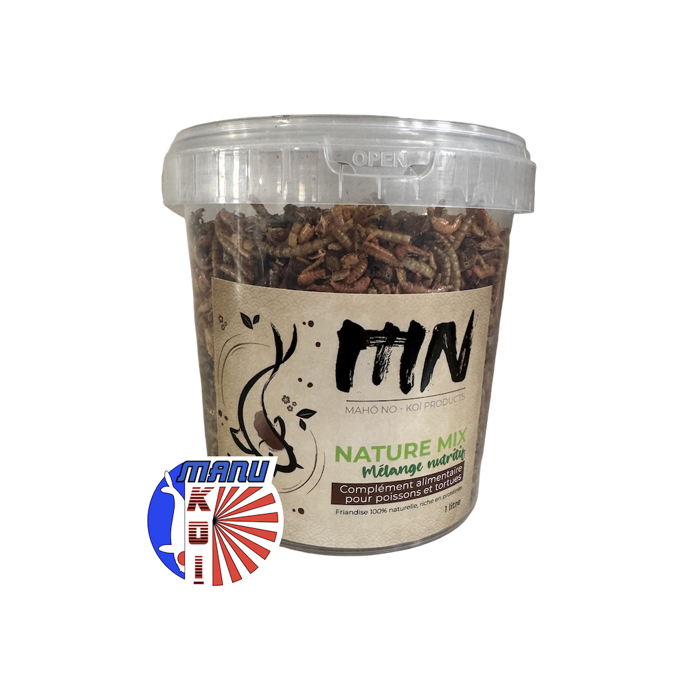 NATURE MIX EN SEAU DE 1L - 3L OU 5L FRIANDISE ET ALIMENT A LA FOIS POUR VOS CARPES KOI