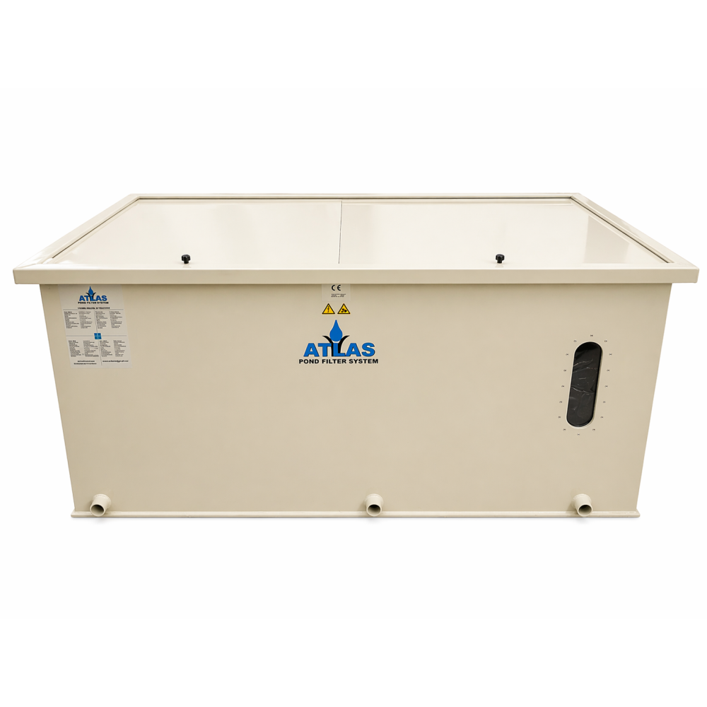 COMBI DRUM 55 PRO ATLAS POMPAGE OU GRAVITAIRE avec pompe de rinçage pour bassin à carpe koi