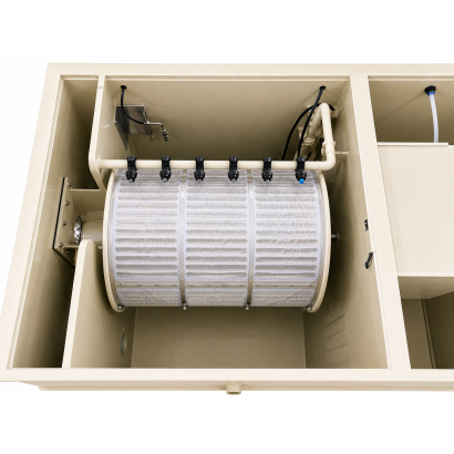 COMBI DRUM 55 PRO ATLAS POMPAGE OU GRAVITAIRE avec pompe de rinçage pour bassin à carpe koi